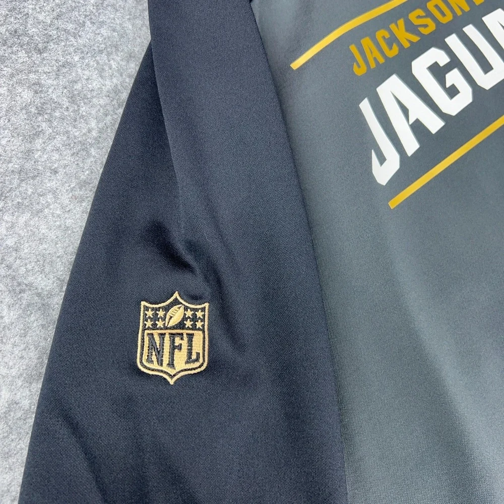 Jacksonville Jaguars Hoodie Mens Medium Gray Nike Therma Fit On Field Sweatshirt